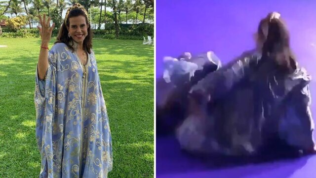 Instagram / @narcisat | Captura de tela do Prêmio Multishow (2019) / Twitter Com bom humor, Narcisa caiu no chão e foi adorada pelos fãs nas redes sociais.