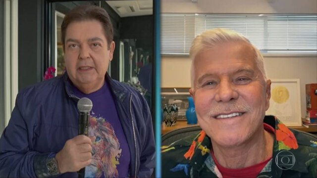 Rede Globo / Reprodução Miguel Falabella conversou com Faustão sobre a pandemia do novo coronavírus
