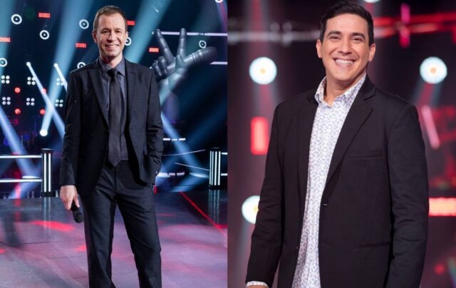 Globo/ Victor Pollak / Globo/ João Miguel Júnior Tiago Leifert e André Marques no 'The Voice'