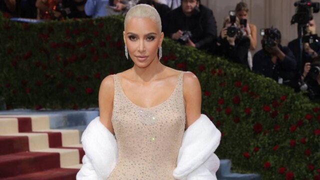 Andrew Kelly/REUTERS Kim Kardashian apareceu no 'Met Gala' com o vestido usado por Marilyn Monroe durante a apresentação histórica a John F. Kennedy.