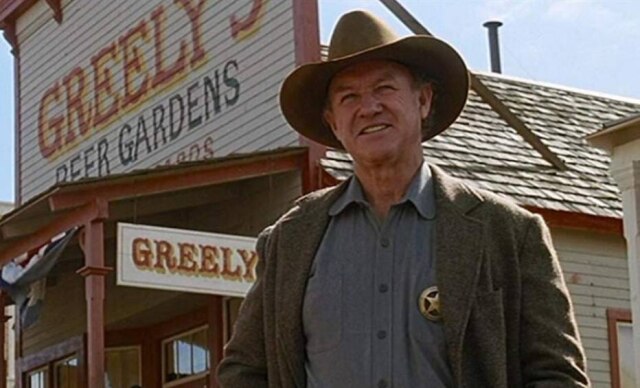 Warner Bros. O ator Gene Hackman em cena do filme 'Os Imperdoáveis', de 1992. O astro ganhou o prêmio de Melhor Ator Coadjuvante pelo longa.