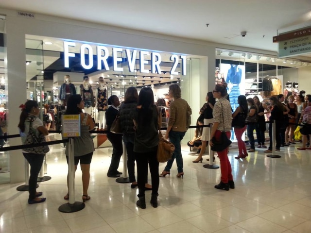 CAROL PAPP/ESTADAO Entrada da loja Forever 21 no Shopping Morumbi, em São Paulo.