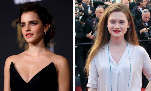 Mario Anzuoni / Reuters | Yver Herman / Reuters As atrizes Emma Watson e Bonnie Wright, intérpretes de 'Hermione' e 'Gina Weasley' nos filmes 'Harry Potter'.