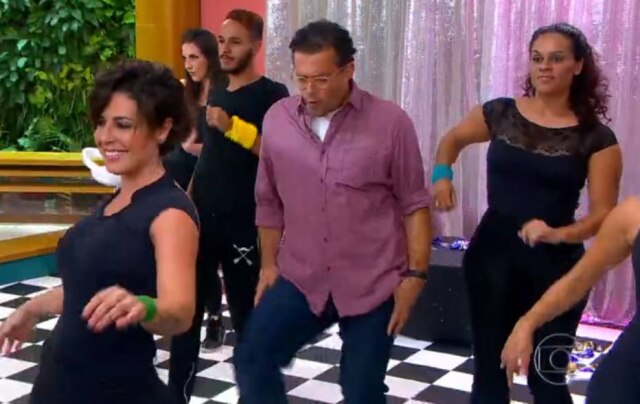 Reprodução do programa 'Bem Estar' (2018)/ TV Globo Fernando Rocha durante coreografia.