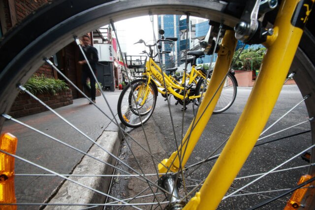 Werther Santana/Estadão Bicicletas da Yellow Bike, startup brasileira que aposta no compartilhamento de bikes sem estações fixas para retirada ou devolução. Foto: Werther Santana/Estadão