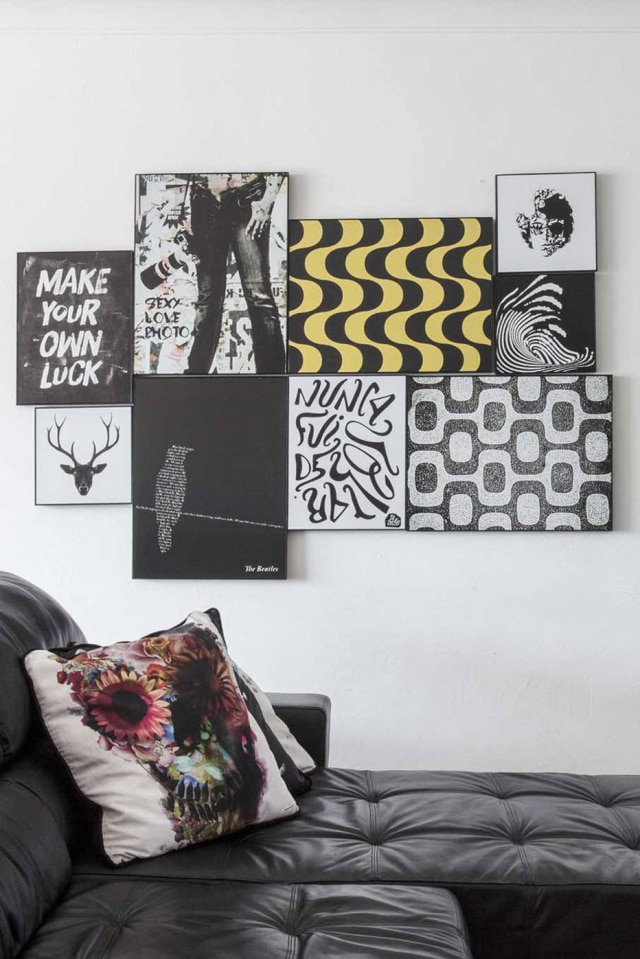Zeca Wittner/Estadão Composição com quadros da Urban Arts na casa de André Diniz, proprietário da marca