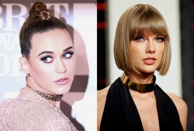 REUTERS/Neil Hall | REUTERS/Danny Moloshok/File Photo Parece que a 'rixa' entre Katy Perry e Taylor Swift ainda deve continuar por um bom tempo.