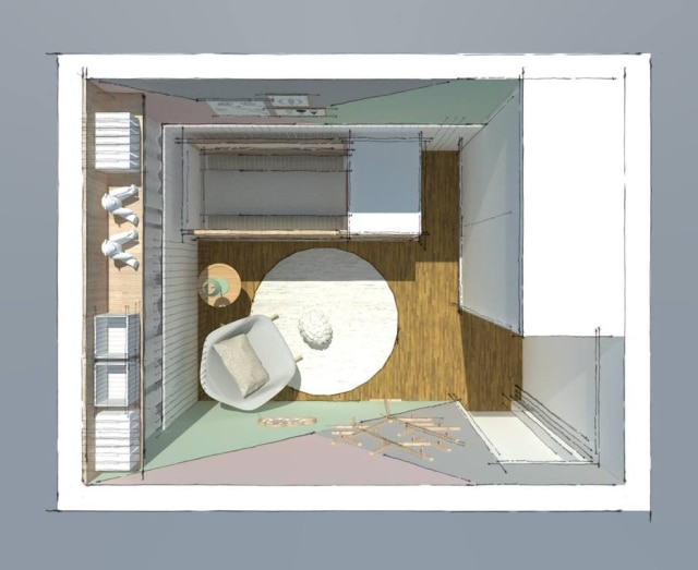 Très Arquitetura Planta do quarto projetado pelas arquitetas da Très Arquitetura
