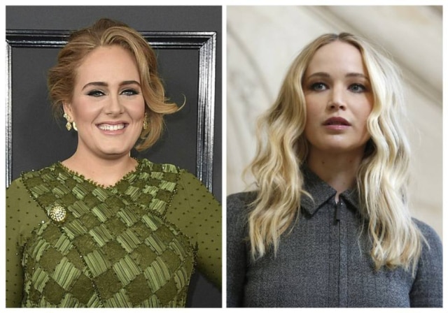 AP Adele e Jennifer Lawrence