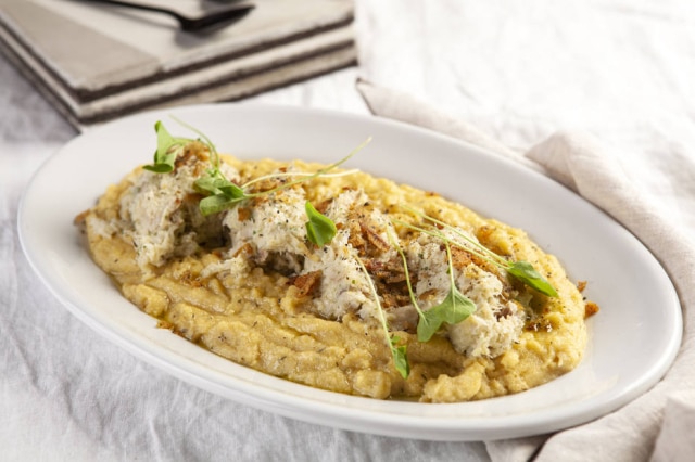 Codo Meletti/Estadão Polenta quirera com brandade de bacalhau