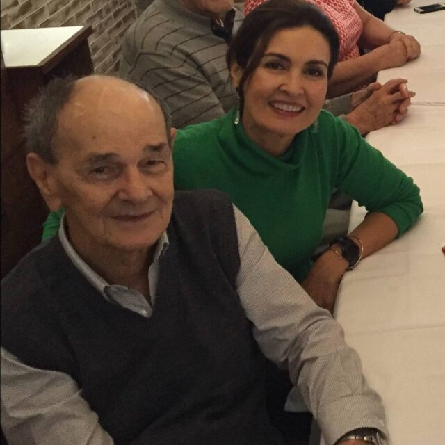 Instagram/@fatimabernardes Fátima Bernardes e o pai Amâncio, de 84 anos.