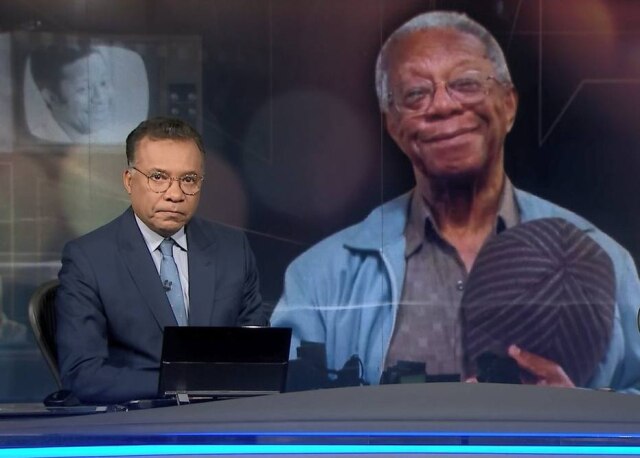 TV Globo Heraldo Pereira ficou emocionado após homenagem feita a Milton Gonçalves no 'Jornal Nacional'.