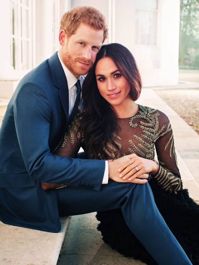 Alexi Lubomirski via AFP Foto oficial do noivado do príncipe Harry e Meghan Markle.