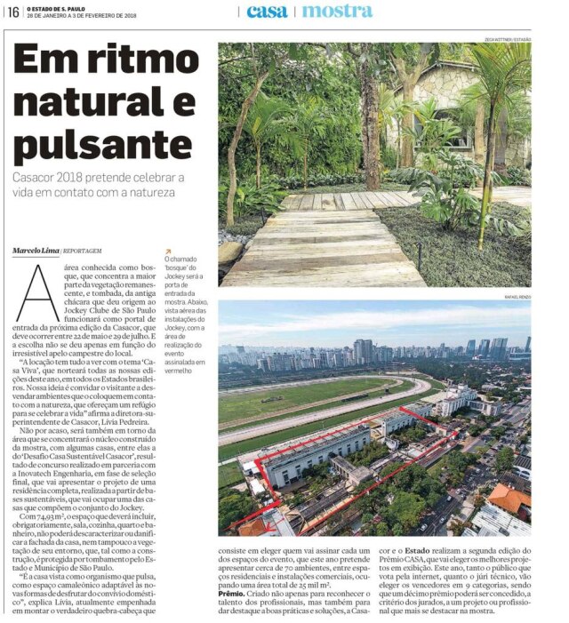 Reprodução Casacor 2018 pretende celebrar a vida em contato com a natureza
