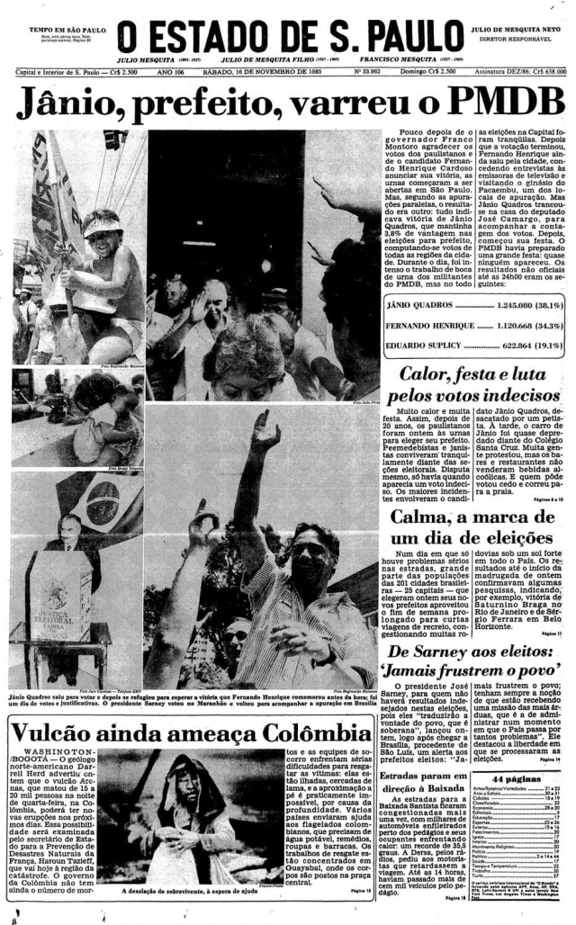 Acervo/Estadão > Estadão - 16/11/1985