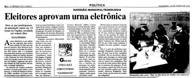 Acervo/Estadão >> Estadão -14/7/1996
