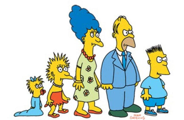 Fox Desenho original dos personagens protagonistas de 'Os Simpsons' feito pelo cartunista Matt Groening, em 1985.