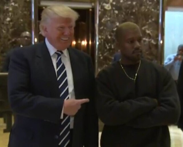 Reprodução / Twitter / ABC News Donald Trump e Kanye West