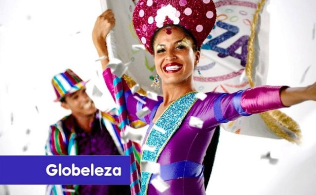 Reprodução/TV Globo Nova Globeleza veste roupas típicas de festas de diversos estados do Brasil.