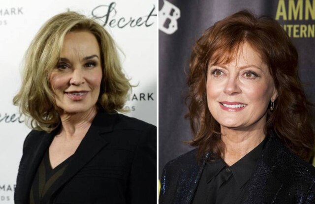 REUTERS/Kevork Djansezian/Files e REUTERS/Carlo Allegri As atrizes Jessica Lange, 67, e Susan Sarandon,70