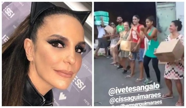 Instagram/@ivetesangalo/@famagla Ivete Sangalo faz doações para o Vidigal, comunidade no Rio de Janeiro atingida por forte chuva no início de 2019.