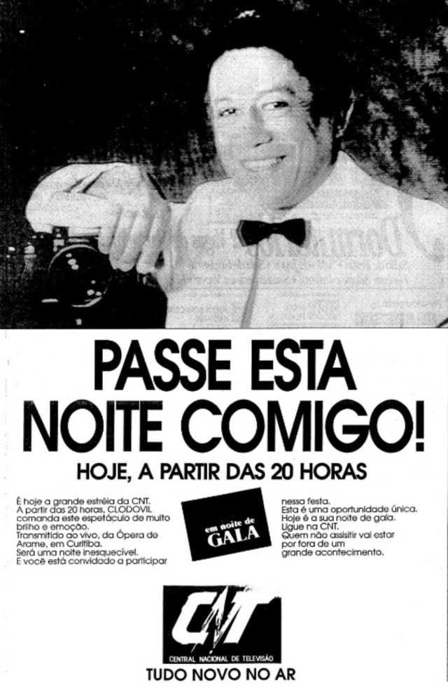 Acervo / Estadão Propaganda do 'Em Noite de Gala', de Clodovil, veiculada em 23 de maio de 1993.