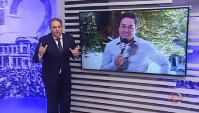 Reprodução de 'Alterosa Alerta' (2019) / TV Alterosa Stanley Gusman durante o 'Alterosa Alerta'