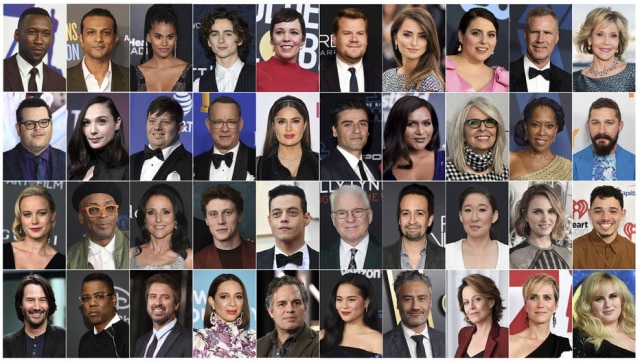 Ap Photo Montagem com os atores que irão entregar prêmios na cerimônia do Oscar 2020