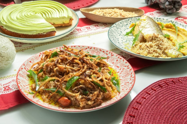 Ceia da chef Tássia Magalhães, para duas pessoas, inclui arroz de pato, pargo grelhado com purê de castanhas e torta de figo.