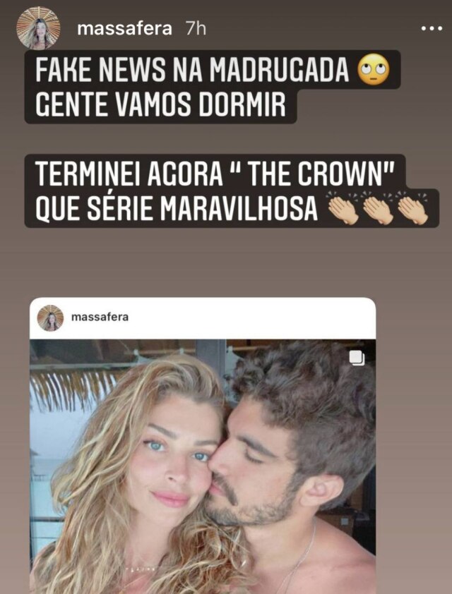 Instagram/@massafera Perfil da atriz Grazi Massafera, que publicou uma foto antiga ao lado no namorado Caio Castro